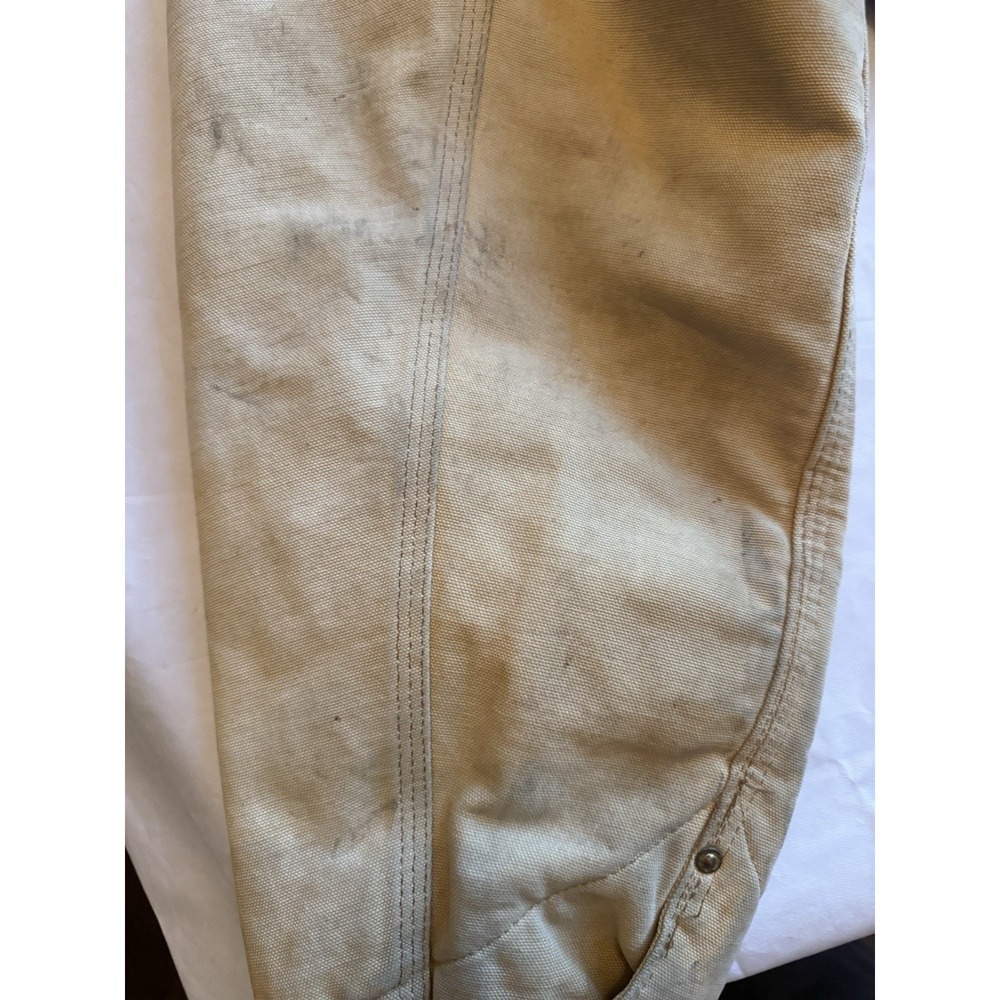 Vintage Carhartt USA Chore Coat Blanket Lined Tan Duck Work Jacket 100 Years Vtg - Picture 16 of 16